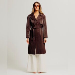 NWT Torn By Ronny Kobo Regina Coat in Chocolate Brown